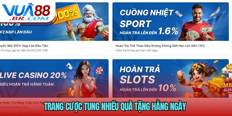 Trang cược tung nhiều quà tặng hằng ngày